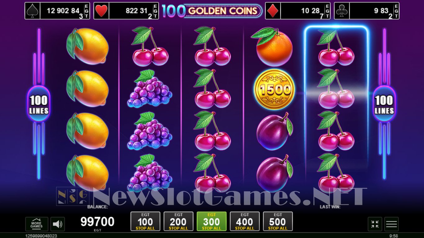 100 Golden Coins Slot Demo Image