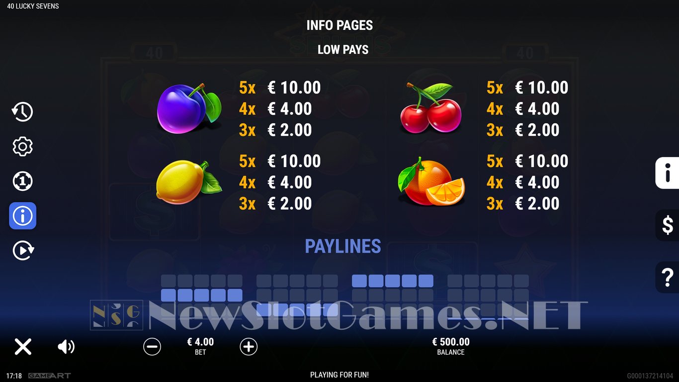40 Lucky Sevens Slot Slot Image in Demo - pic. 12