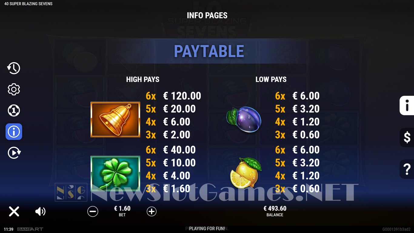 40 Super Blazing Sevens Slot Slot Image in Demo - pic. 8