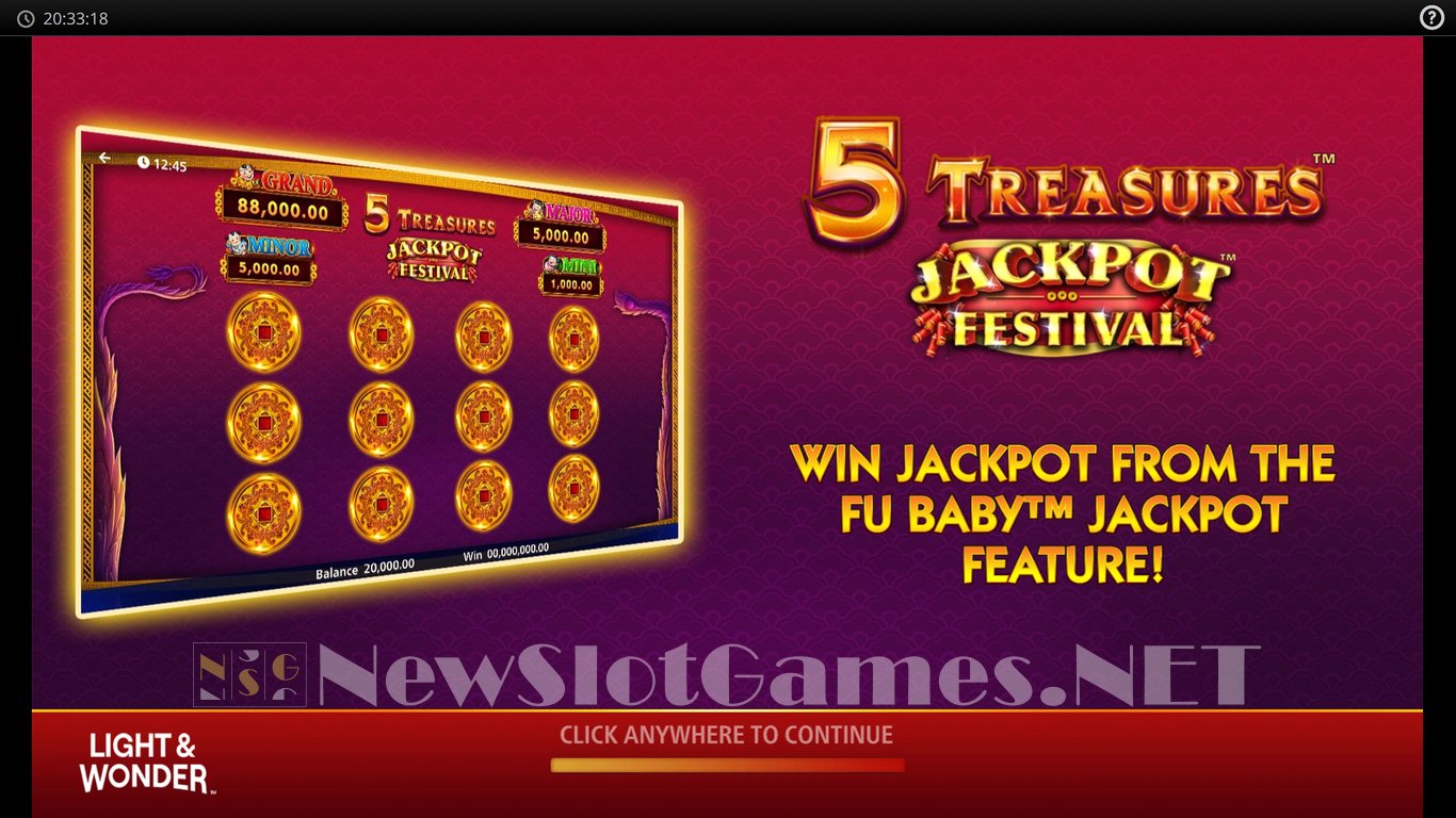 5 Treasures Jackpot Festival Slot Demo Image