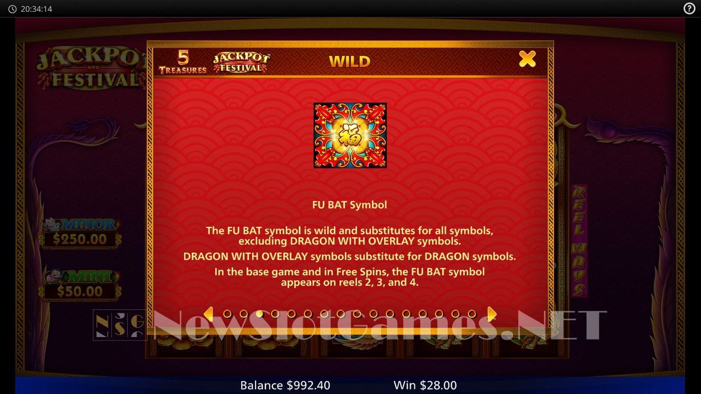 5 Treasures Jackpot Festival Slot Slot Image in Demo - pic. 8