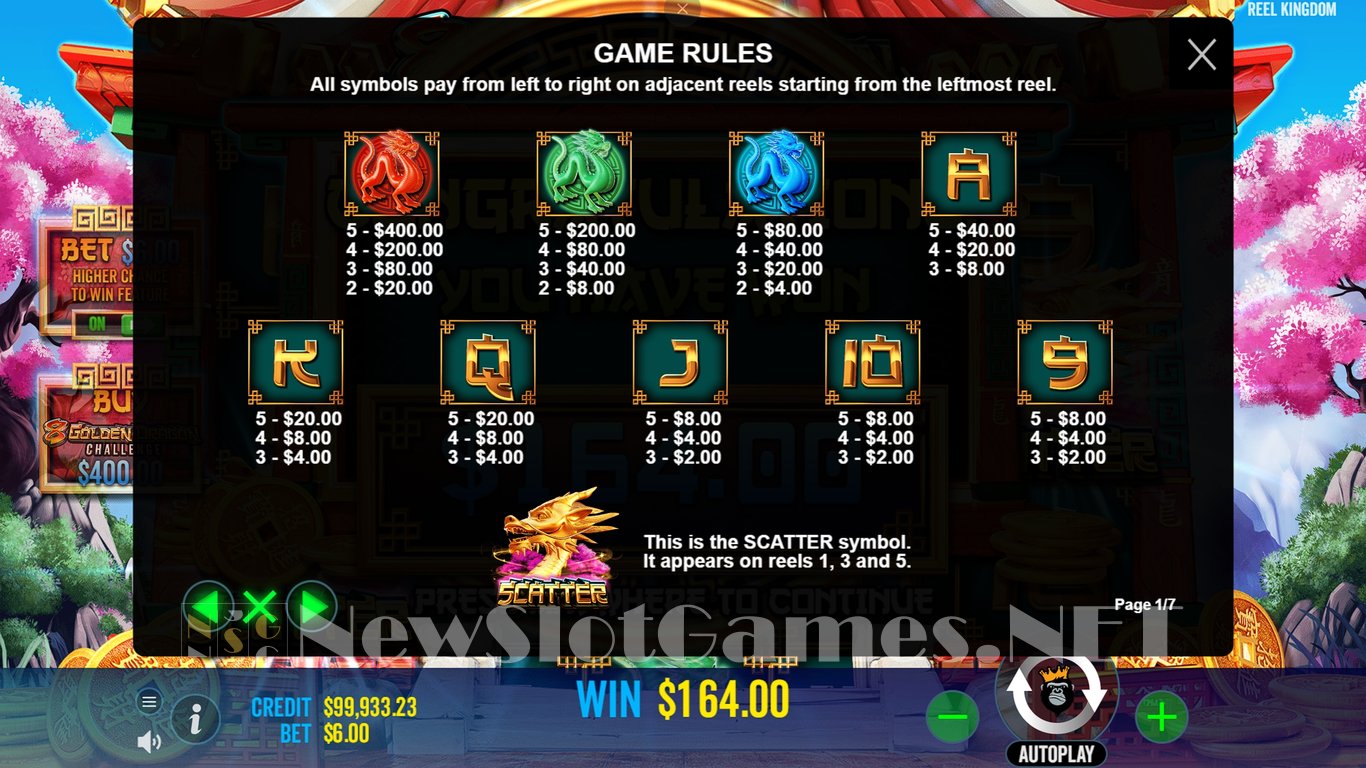 8 Golden Dragon Challenge Slot Slot Image in Demo - pic. 11