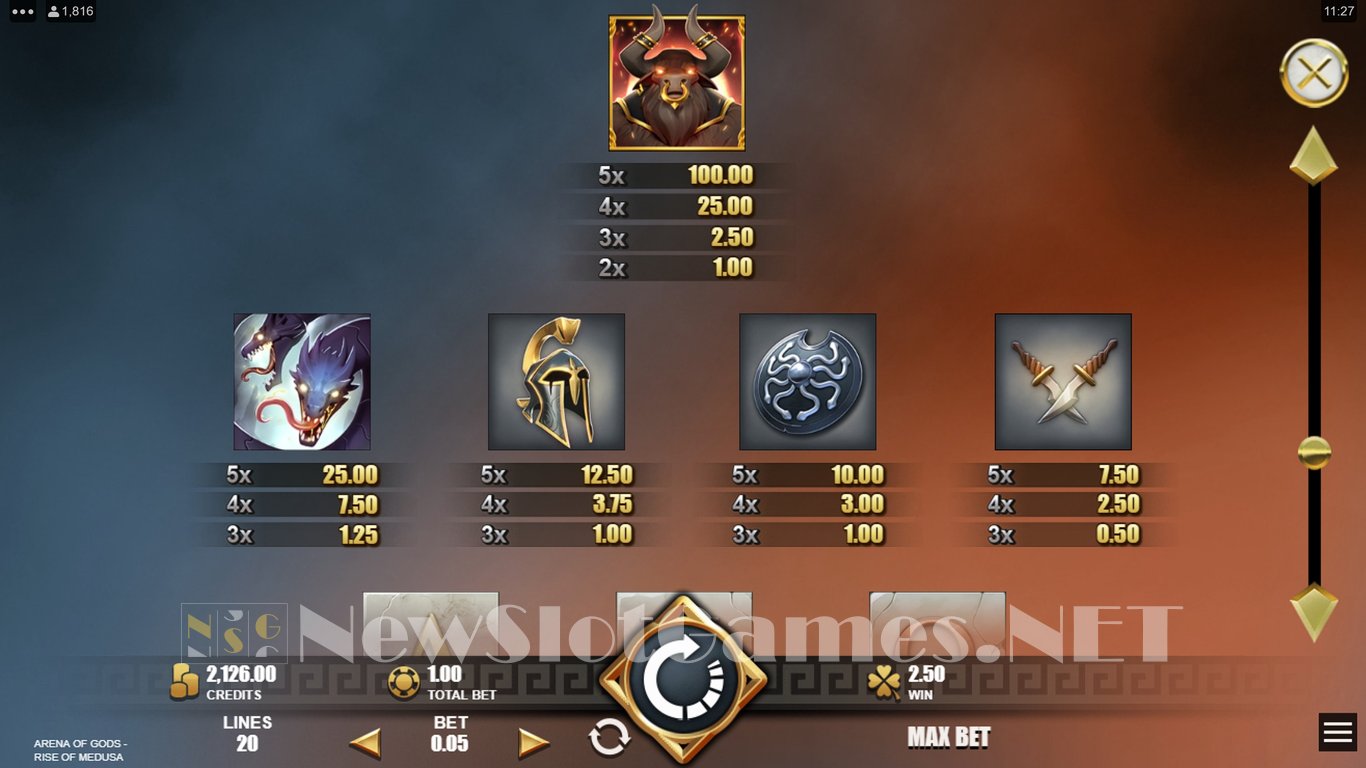 Arena of Gods Rise of Medusa Slot Slot Image in Demo - pic. 9