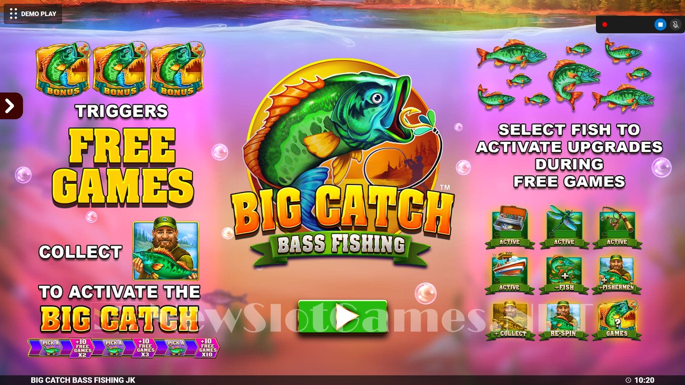 Big Catch Bass Fishing Jackpot King Slot Demo Image