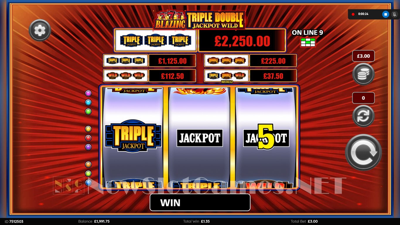 Blazing 7s Triple Double Jackpot Wild Slot Slot Image in Demo - pic. 4