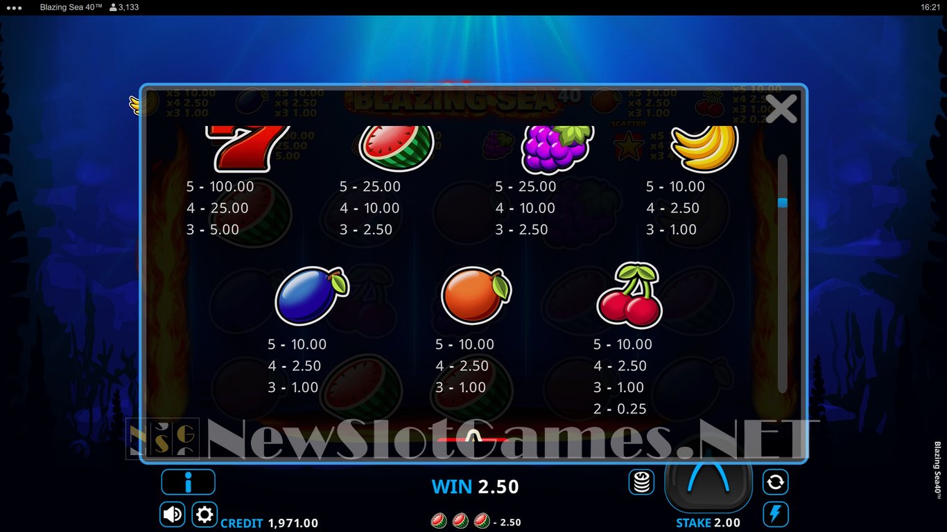 Blazing Sea 40 Slot Slot Image in Demo - pic. 4