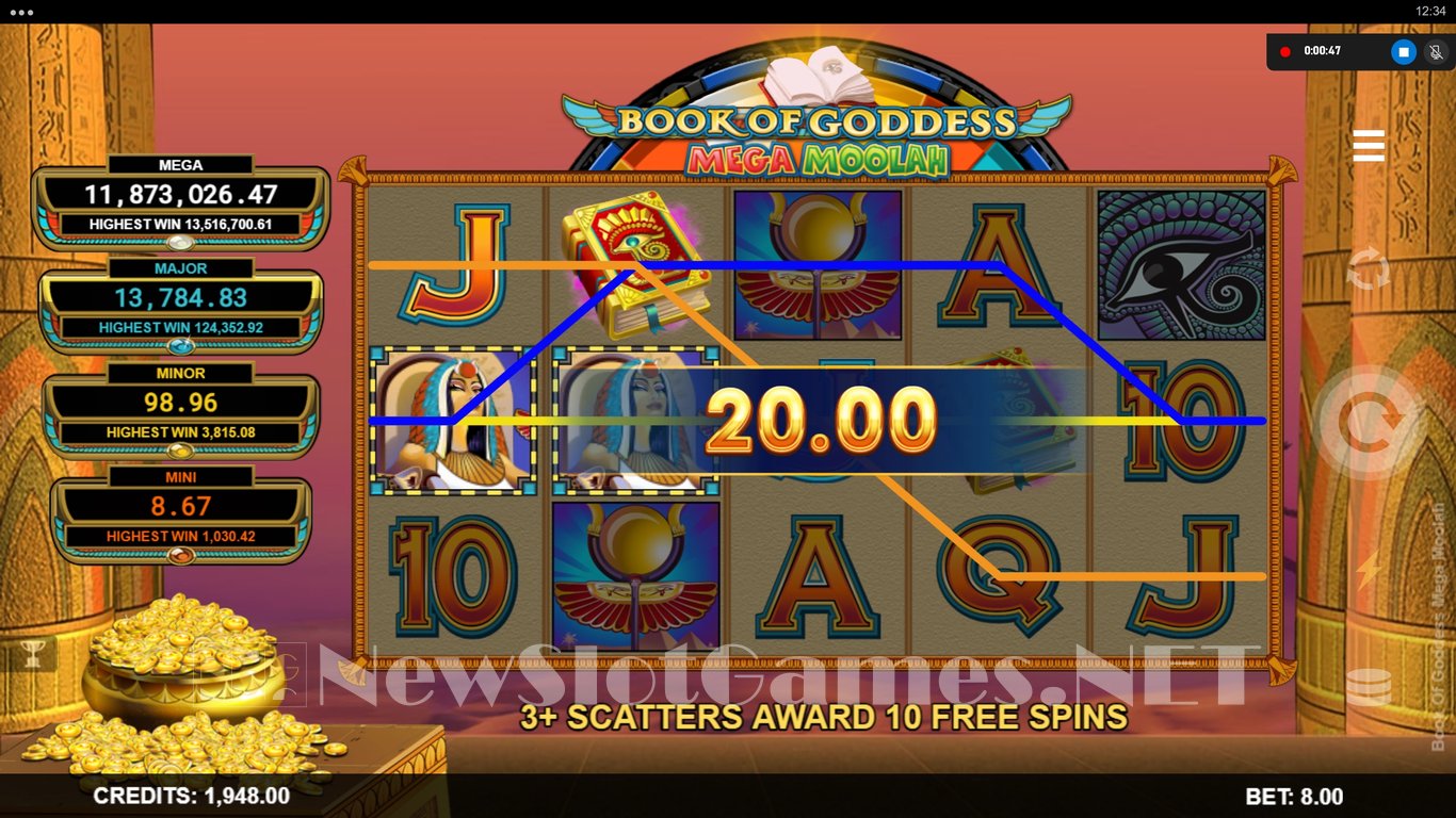 Book of Goddess Mega Moolah Slot Slot Image in Demo - pic. 7