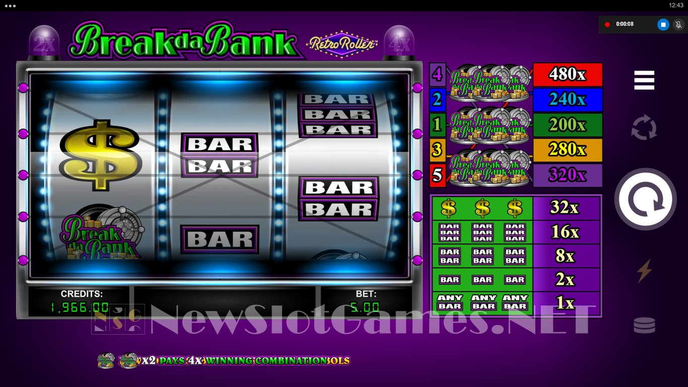 Break da Bank Retro Roller Slot Demo Image