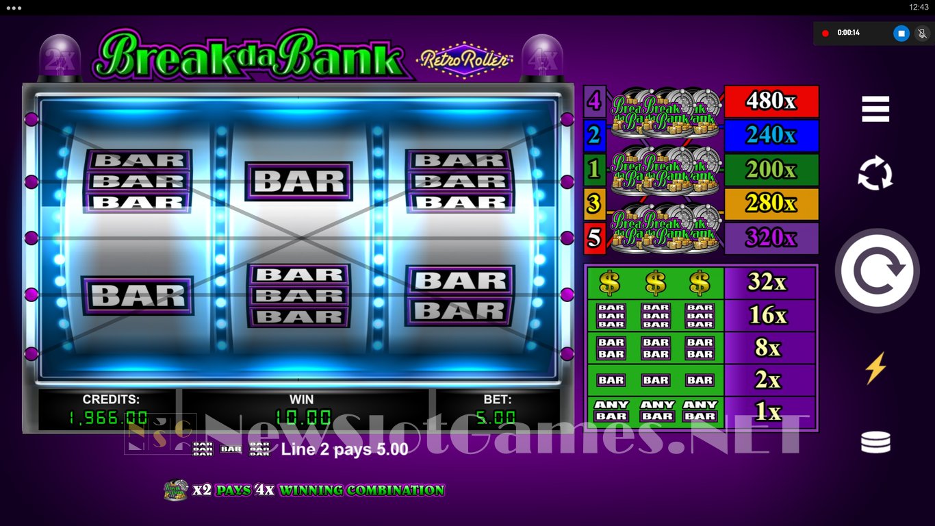 Break da Bank Retro Roller Slot Slot Image in Demo - pic. 3