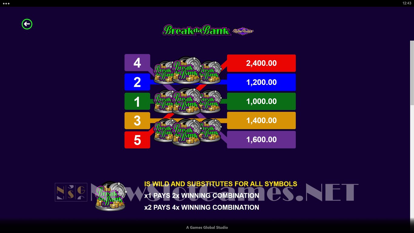 Break da Bank Retro Roller Slot Slot Image in Demo - pic. 6