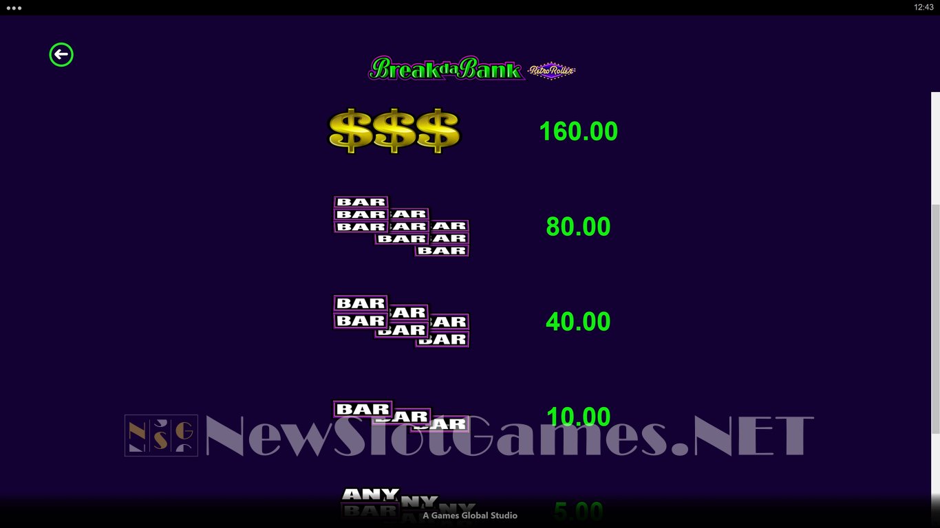 Break da Bank Retro Roller Slot Slot Image in Demo - pic. 7
