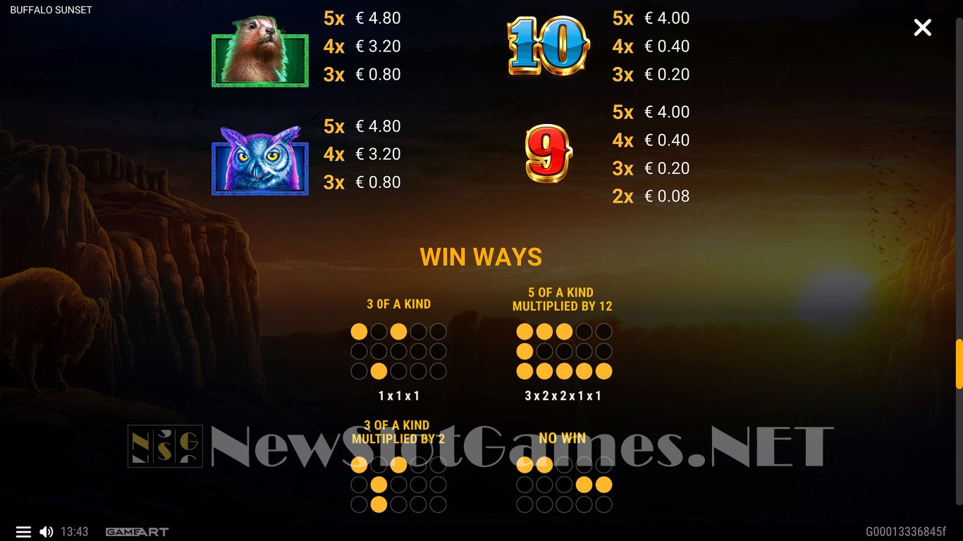 Buffalo Sunset Slot Slot Image in Demo - pic. 11