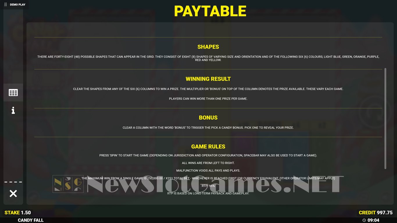 Candy Fall Slot Slot Image in Demo - pic. 9