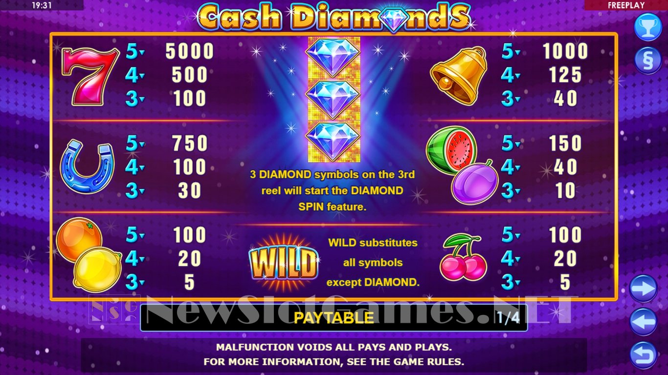 Cash Diamonds Slot Slot Image in Demo - pic. 6
