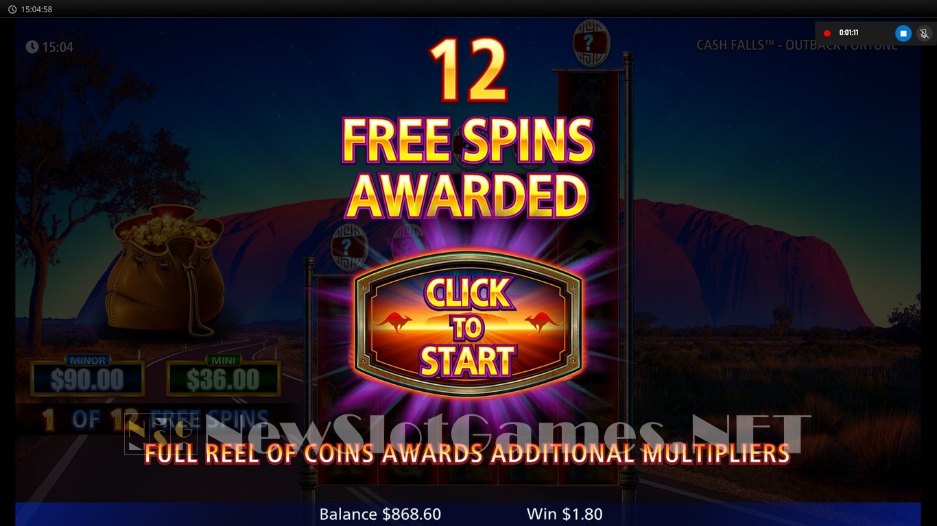 Cash Falls Outback Fortune Slot Slot Image in Demo - pic. 10