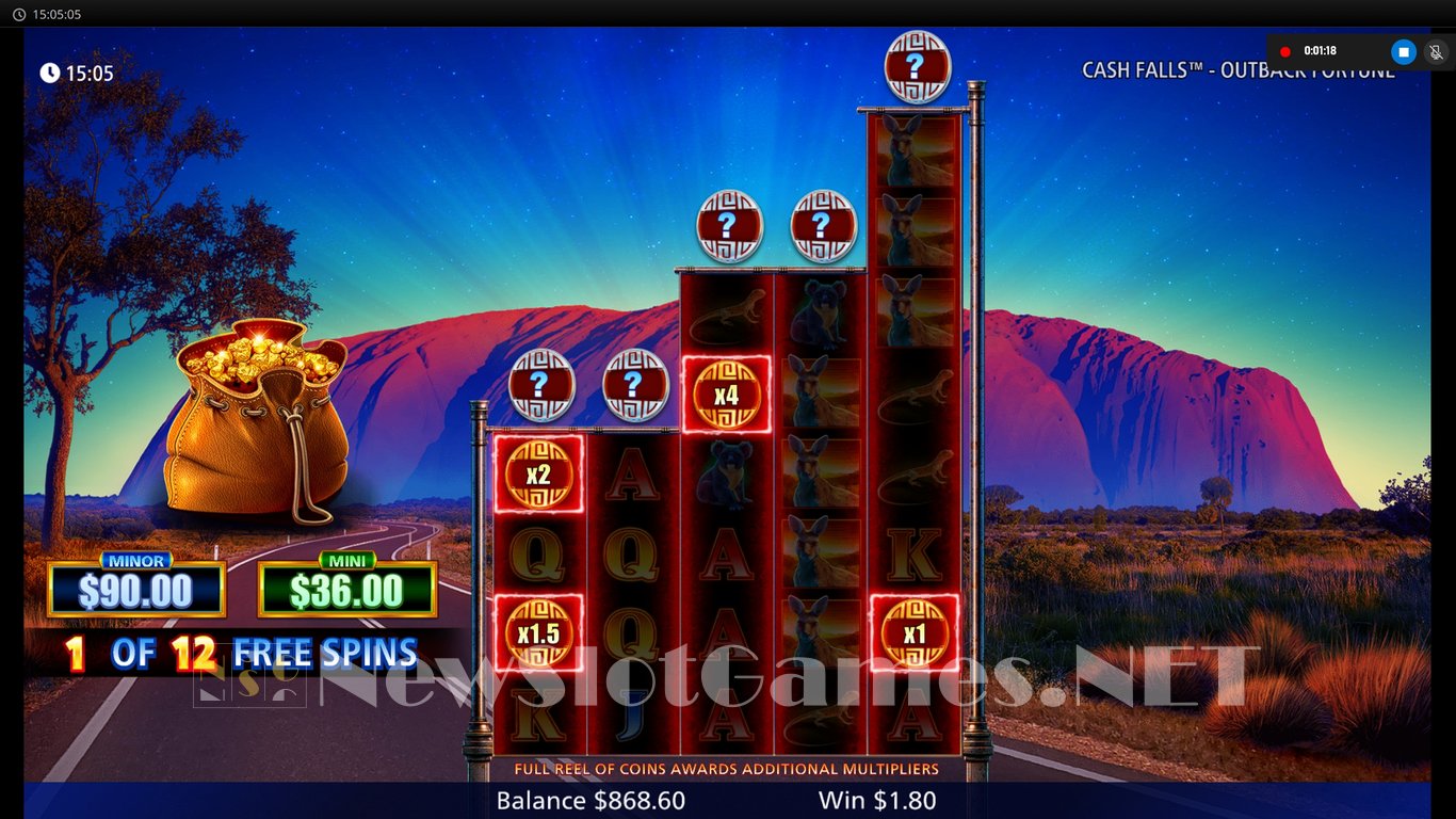 Cash Falls Outback Fortune Slot Slot Image in Demo - pic. 11