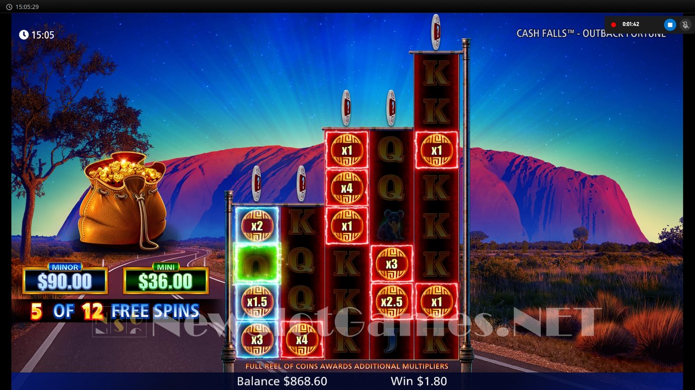 Cash Falls Outback Fortune Slot Slot Image in Demo - pic. 12
