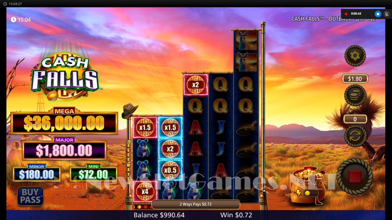 Cash Falls Outback Fortune Slot Slot Image in Demo - pic. 6