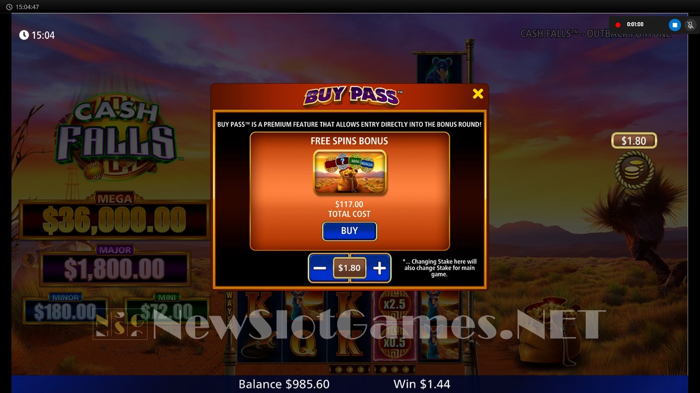 Cash Falls Outback Fortune Slot Slot Image in Demo - pic. 8
