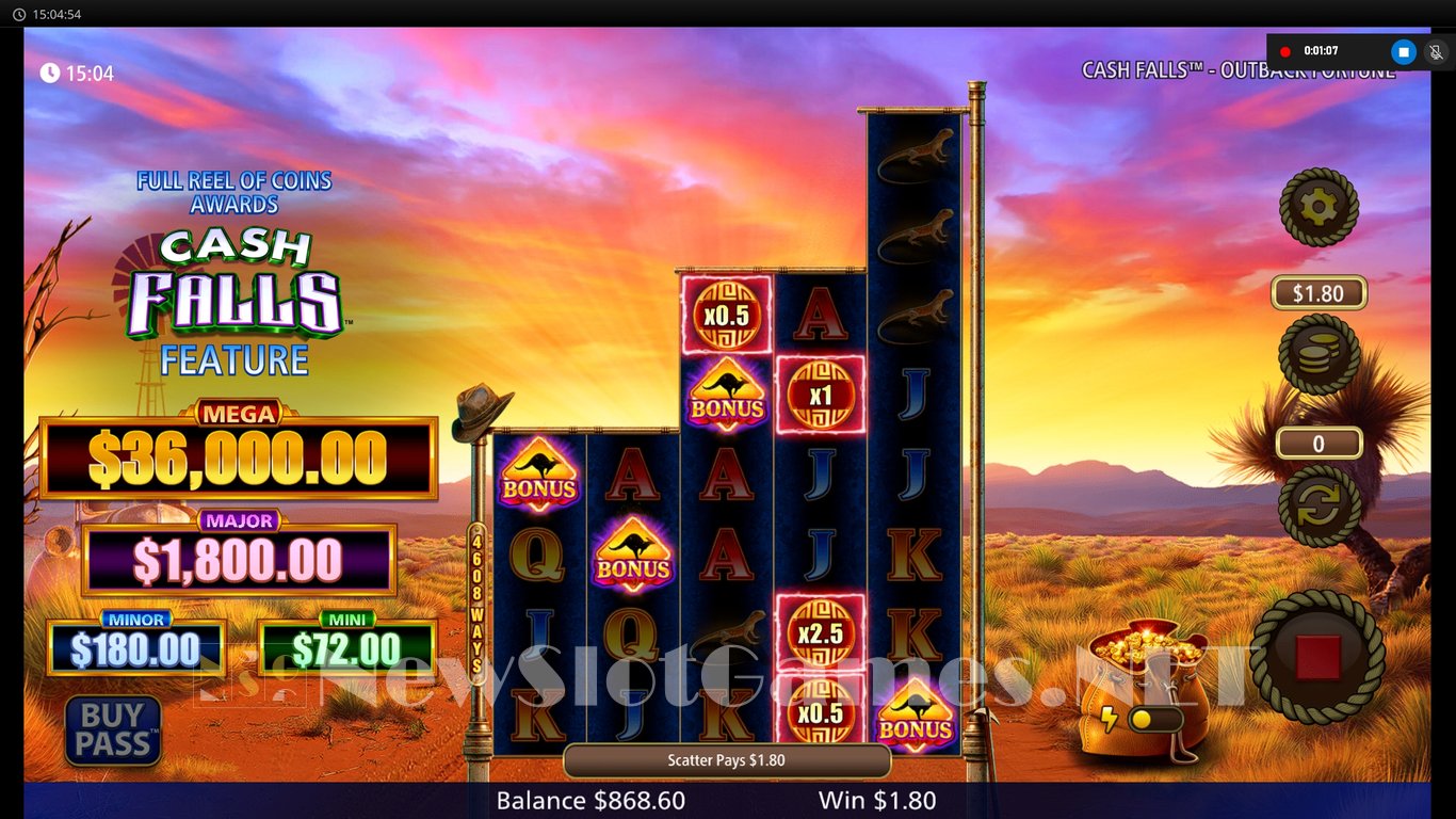 Cash Falls Outback Fortune Slot Slot Image in Demo - pic. 9