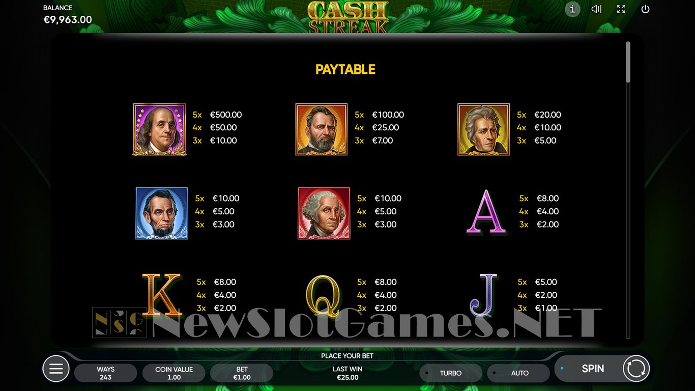Cash Streak Slot Slot Image in Demo - pic. 13