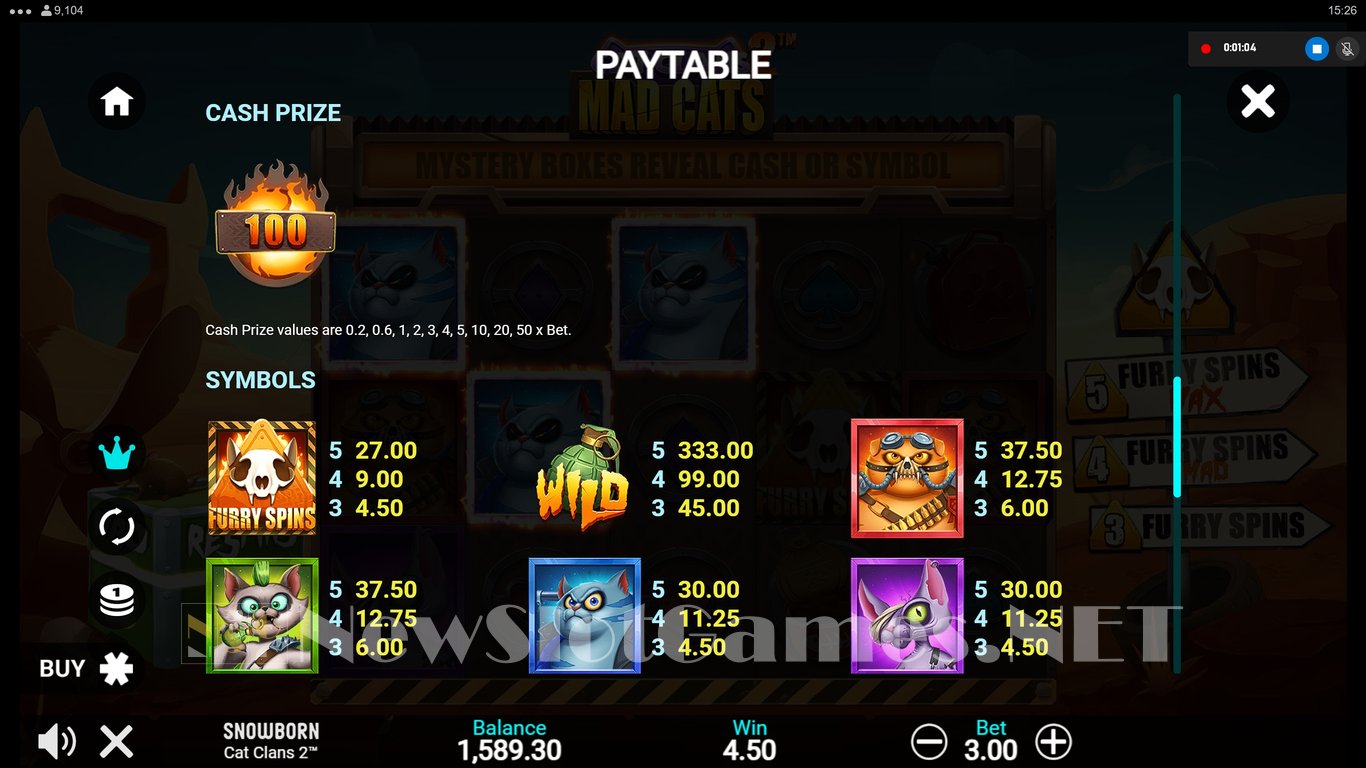 Cat Clans 2 Mad Cats Slot Slot Image in Demo - pic. 6