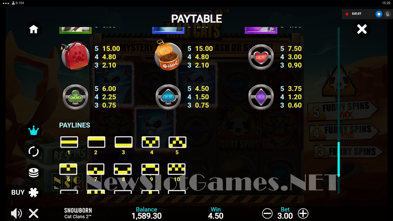 Cat Clans 2 Mad Cats Slot Slot Image in Demo - pic. 7