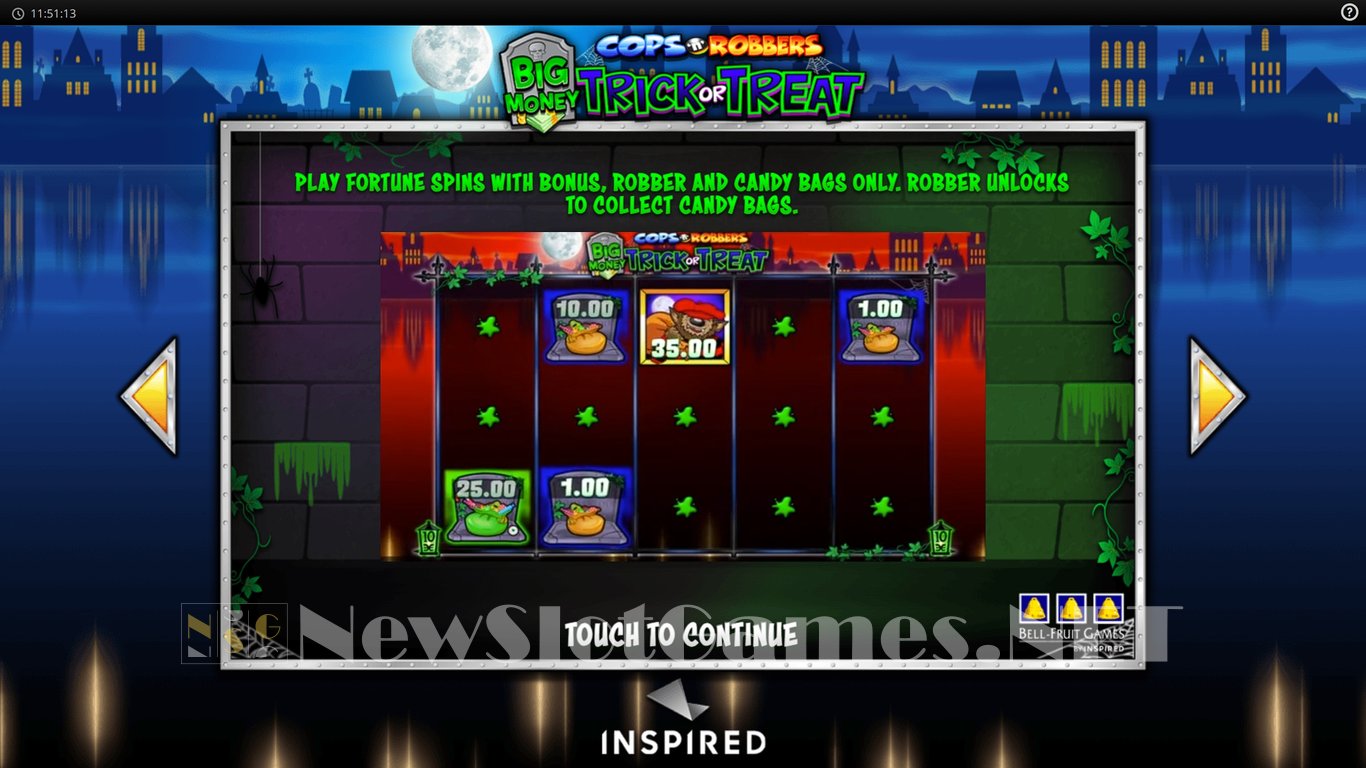 Cops n Robbers Big Money Trick or Treat Slot Demo Image