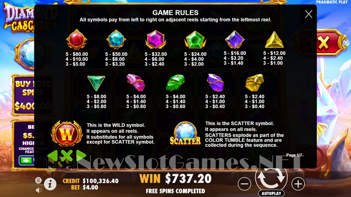 Diamond Cascade Slot Slot Image in Demo - pic. 18