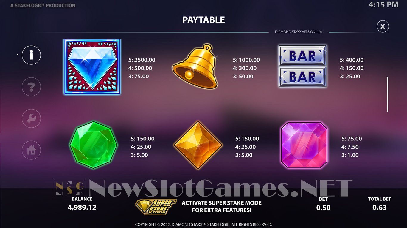 Diamond Staxx Multipays Slot Slot Image in Demo - pic. 5