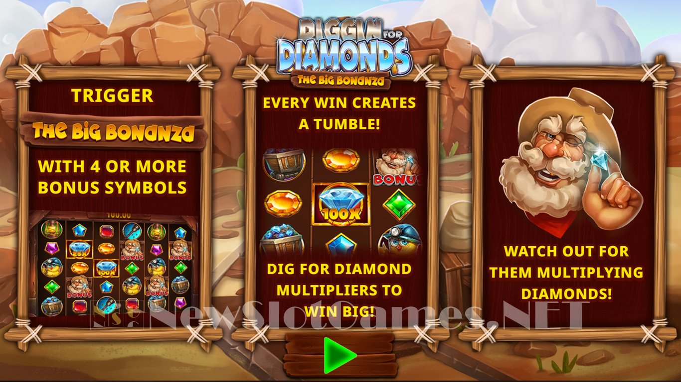 Diggin for Diamonds: The Big Bonanza Slot Demo Image