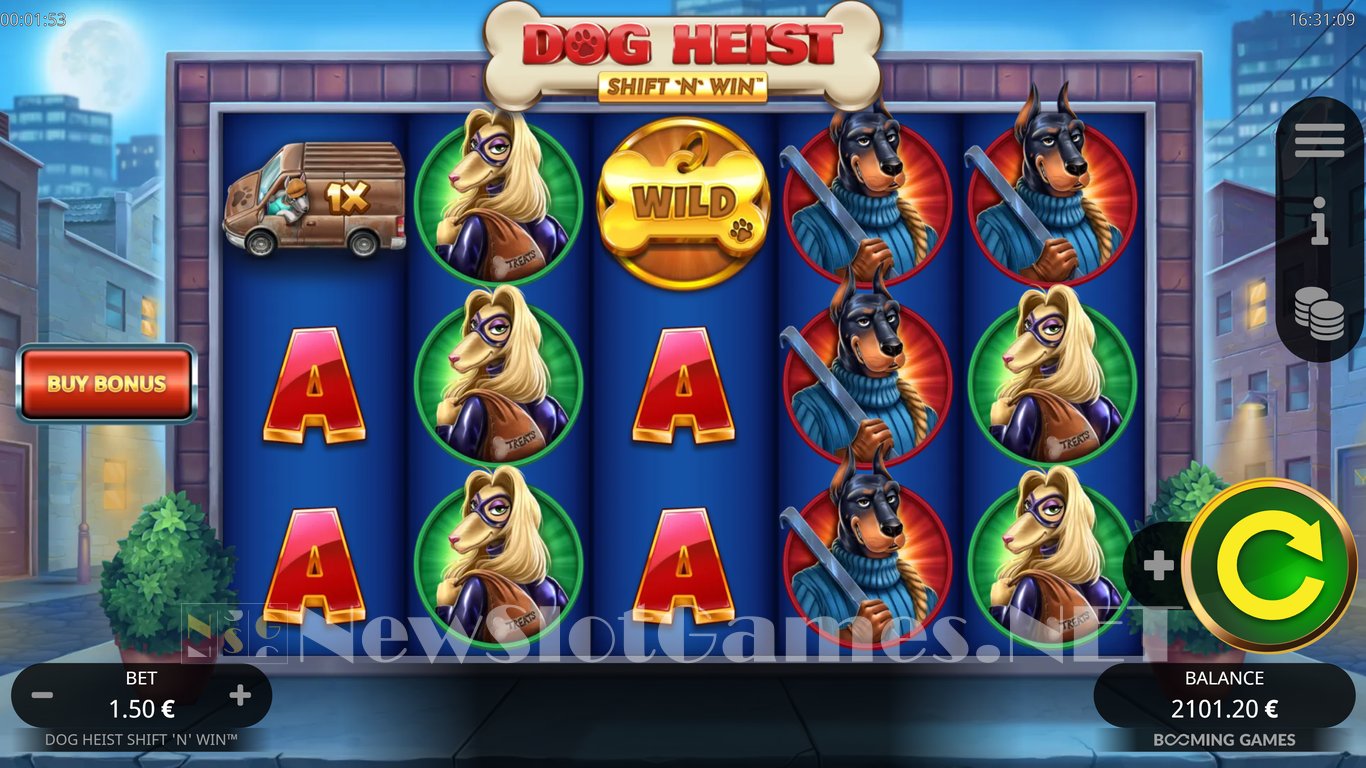Dog Heist Shift N Win Slot Demo Image