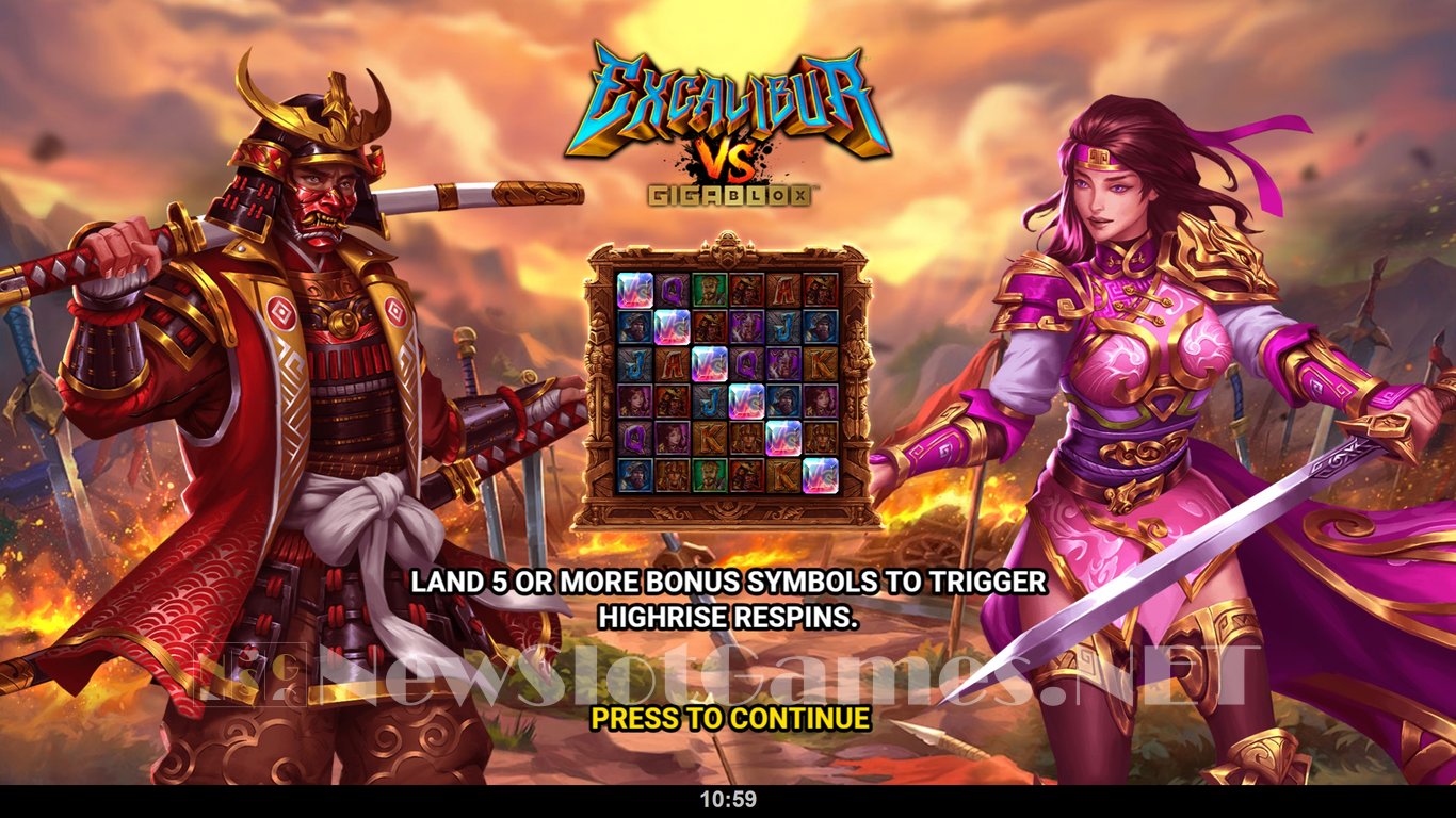 Excalibur VS GigaBlox Slot Demo Image