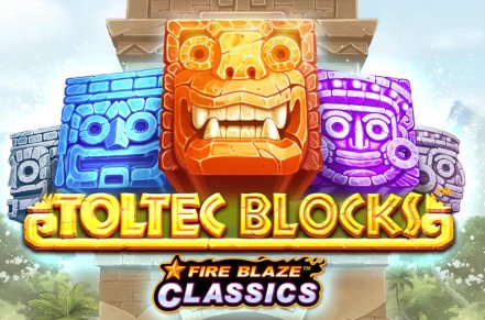 Fire Blaze Toltec Blocks Slot Logo