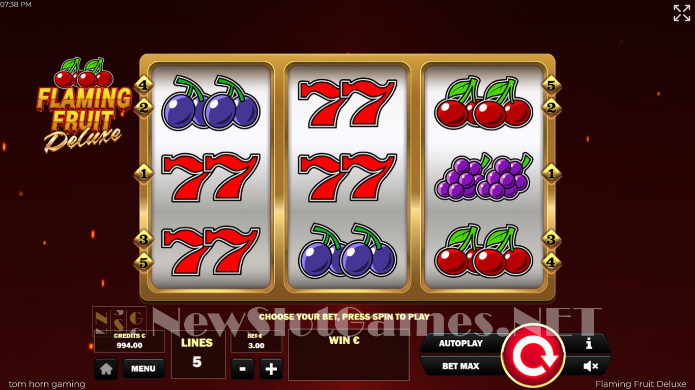 Flaming Fruit Deluxe Slot Demo Image