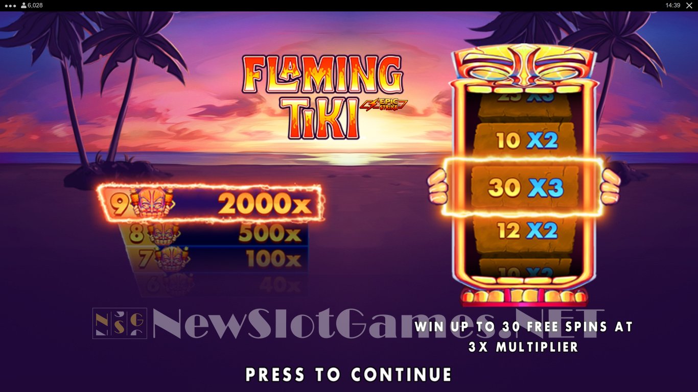 Flaming Tiki Slot Demo Image