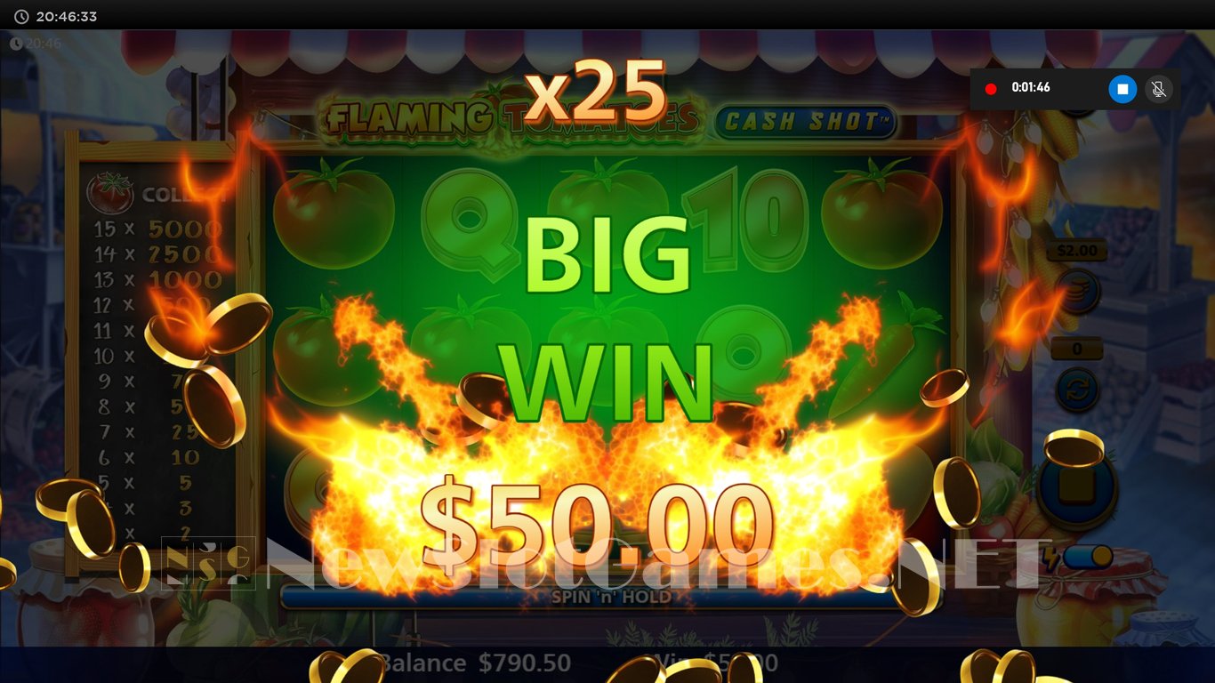 Flaming Tomatoes Cash Shot Slot Slot Image in Demo - pic. 13