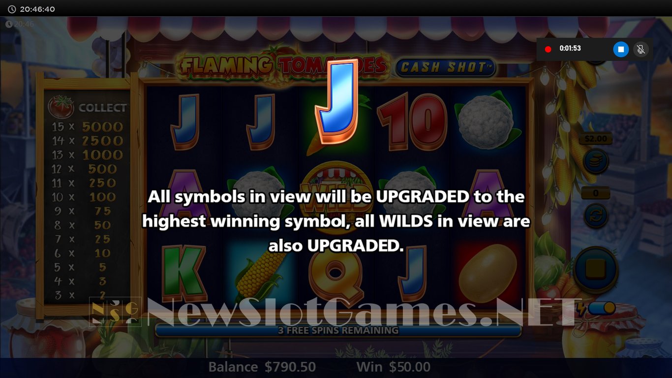 Flaming Tomatoes Cash Shot Slot Slot Image in Demo - pic. 14