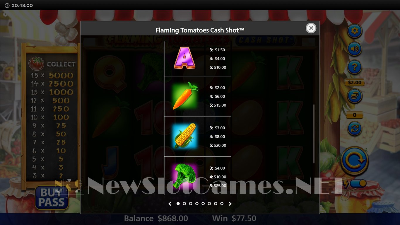 Flaming Tomatoes Cash Shot Slot Slot Image in Demo - pic. 17