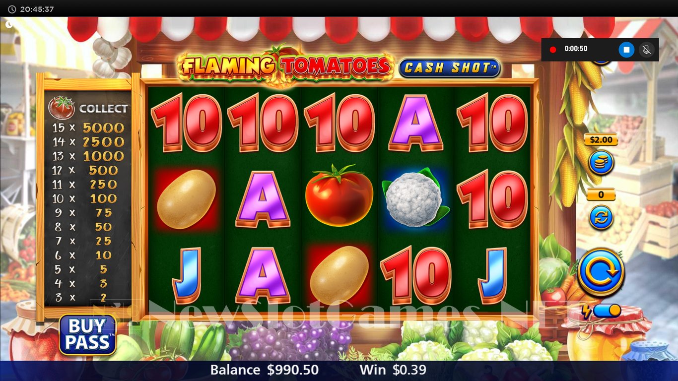 Flaming Tomatoes Cash Shot Slot Slot Image in Demo - pic. 6