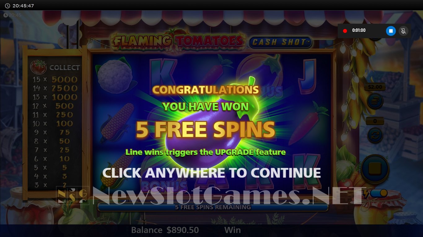 Flaming Tomatoes Cash Shot Slot Slot Image in Demo - pic. 9