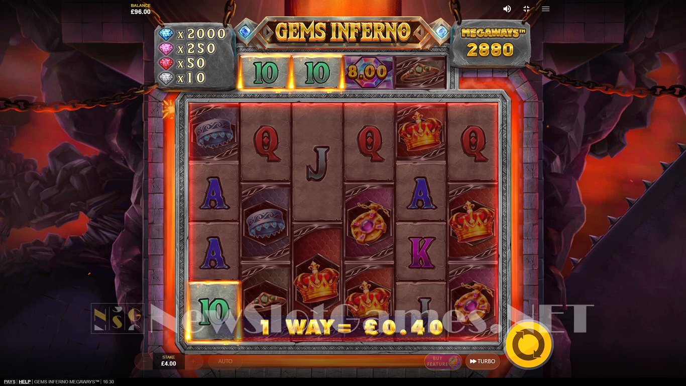 Gems Inferno Megaways Slot Demo Image