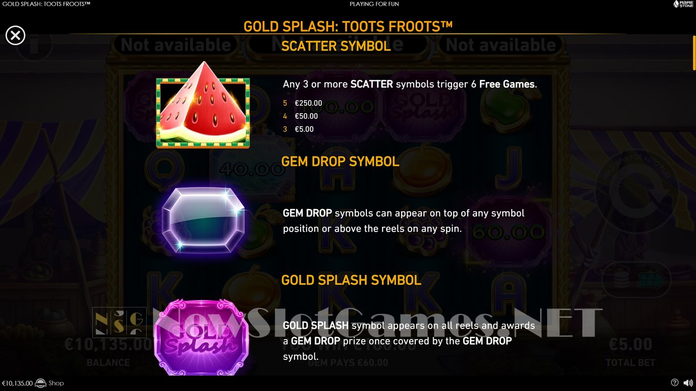 Gold Splash Toots Froots Slot Slot Image in Demo - pic. 6