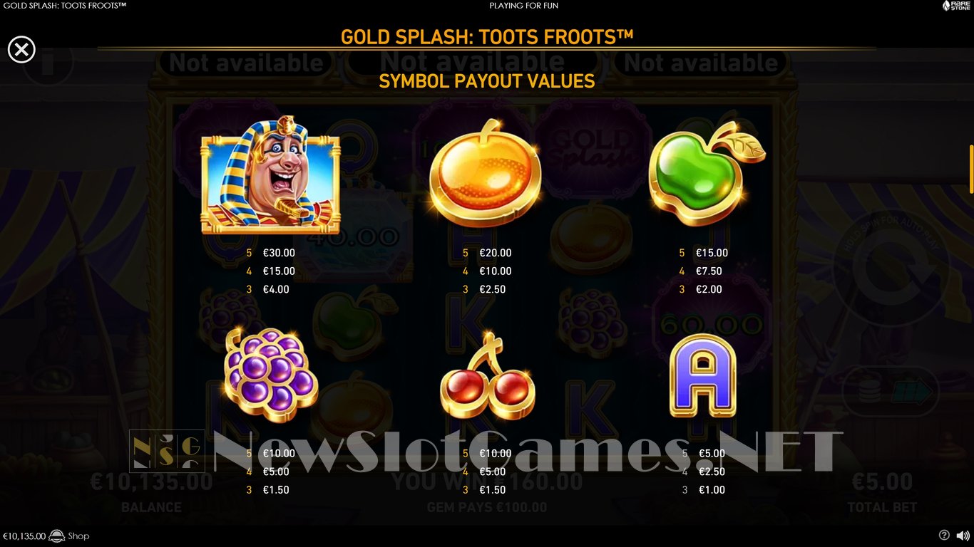 Gold Splash Toots Froots Slot Slot Image in Demo - pic. 7