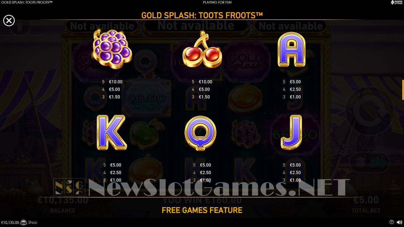 Gold Splash Toots Froots Slot Slot Image in Demo - pic. 8