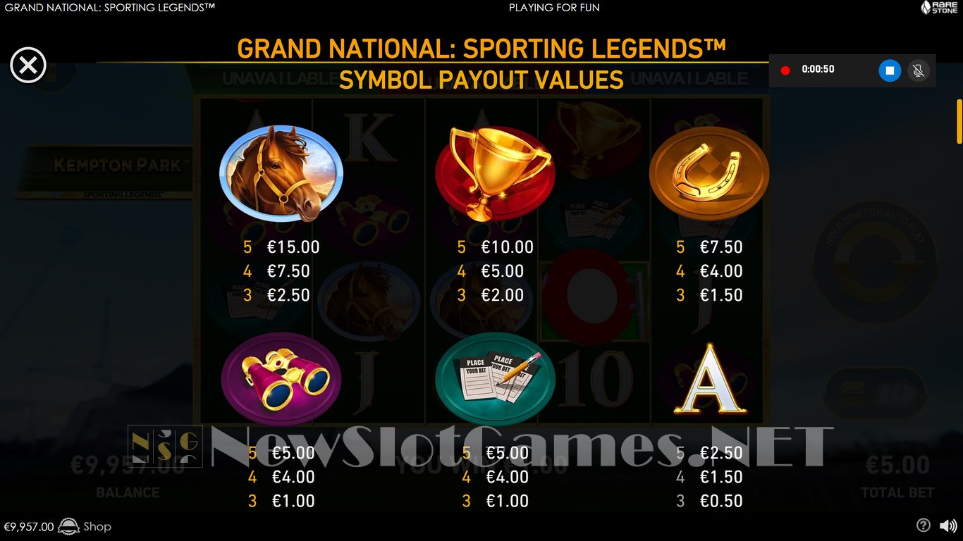 Grand National Sporting Legends Slot Slot Image in Demo - pic. 10