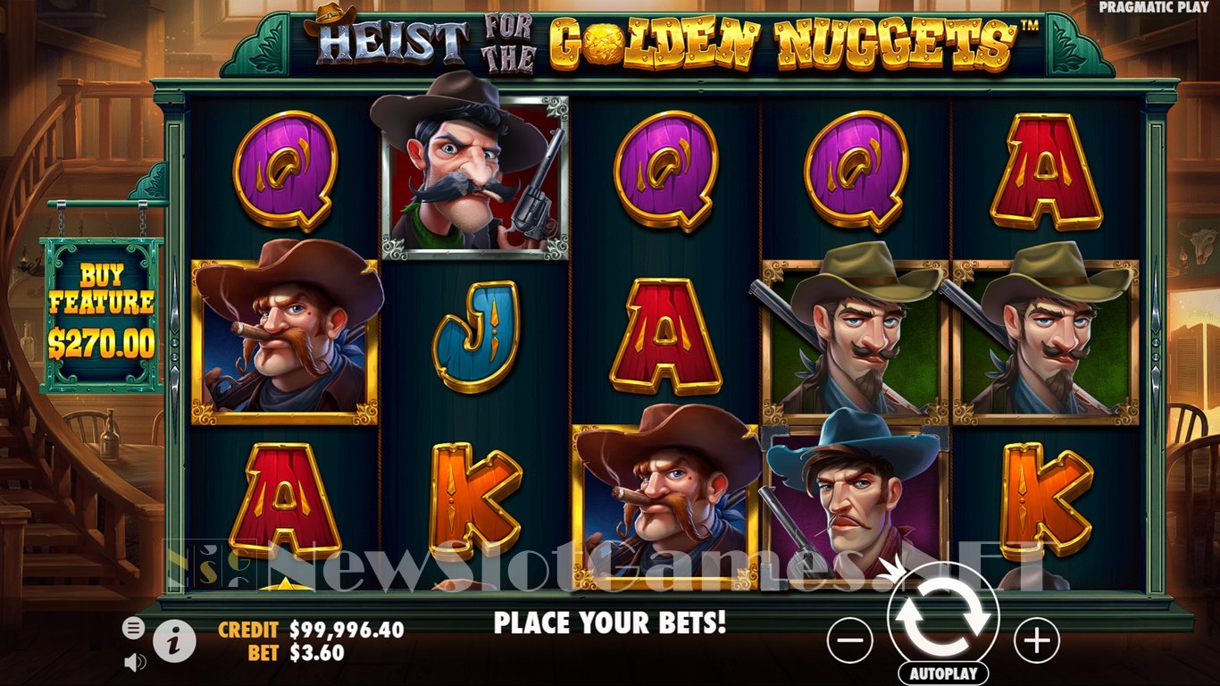 Heist for the Golden Nuggets Slot Demo Image