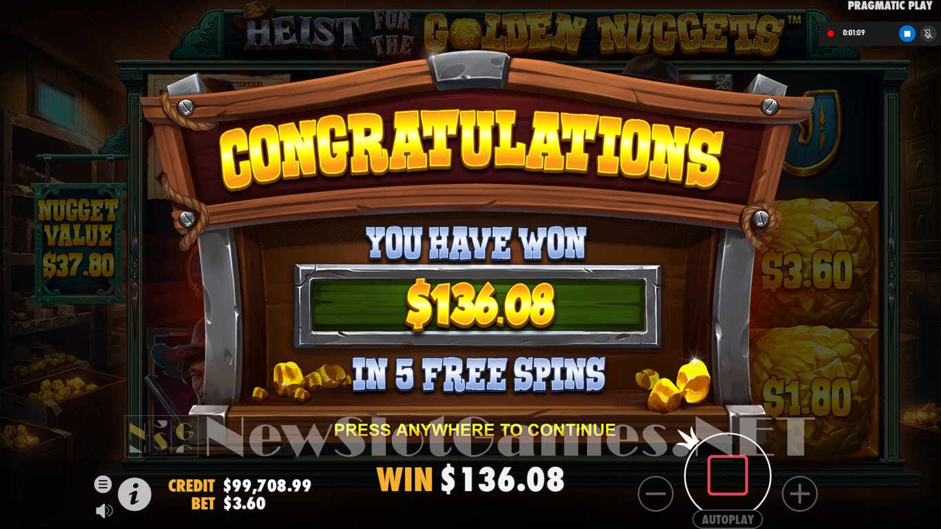 Heist for the Golden Nuggets Slot Slot Image in Demo - pic. 10