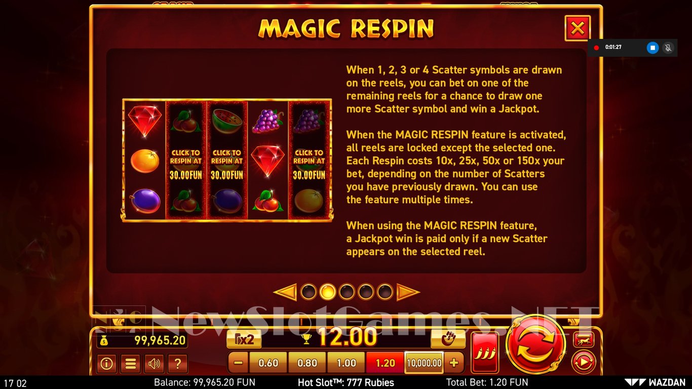 Hot Slot™: 777 Rubies Slot Slot Image in Demo - pic. 11