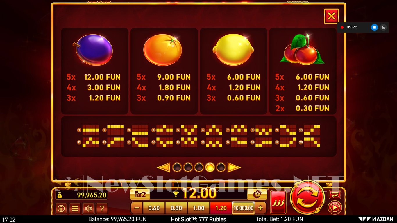 Hot Slot™: 777 Rubies Slot Slot Image in Demo - pic. 13
